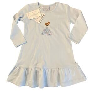 Squiggles by Charlie Light Blue Princess Pima Dress Long Sleeve NWT‎ 18